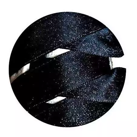 Lacets en satin noir pailleté pour vos chaussures Lacets en satin noir pailleté pour vos chaussures