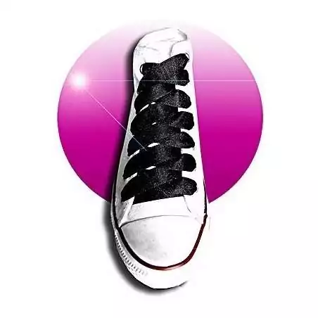 Lacets en satin noir pailleté pour vos chaussures Lacets en satin noir pailleté pour vos chaussures