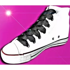 Lacets de chaussures satin noir paillettes brillant vente… 2