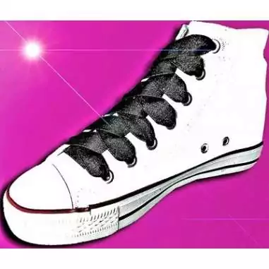 Lacets en satin noir pailleté pour vos chaussures