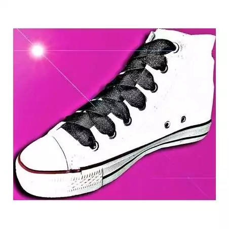 Lacets en satin noir pailleté pour vos chaussures Lacets en satin noir pailleté pour vos chaussures