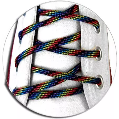 Lacets ronds noirs multicolores en vente en boutique de…