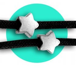 1 paire x ​décorations de lacets étoiles argentées
