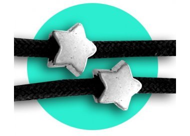 1 paire x ​décorations de lacets étoiles argentées
