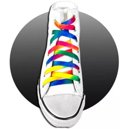 Lacets de chaussures multicolores tie dye motifs dégradé…