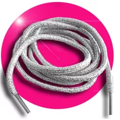 Lacets ronds argentés paillettes pour vos chaussures