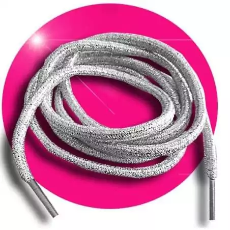 Lacets ronds argentés paillettes pour vos chaussures Lacets ronds argentés paillettes pour vos chaussures