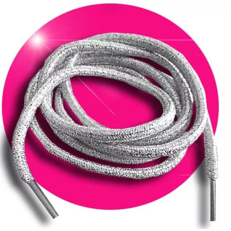 Lacets ronds argentés paillettes pour vos chaussures