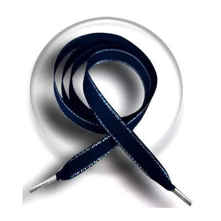 Lacets en bleu marine avec liseret&nbsp;argenté pour vos…
