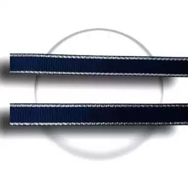 Lacets en bleu marine avec liseret argenté pour vos chaussures