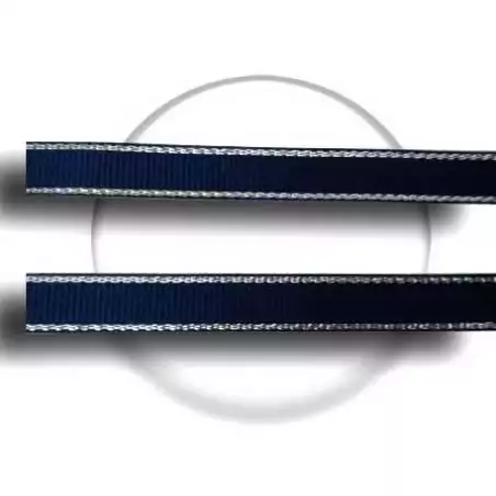 Lacets en bleu marine avec liseret argenté pour vos chaussures