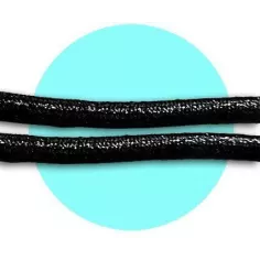 Lacets ronds noirs paillettes pour vos chaussures 2