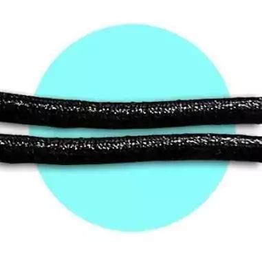 Lacets ronds noirs paillettes pour vos chaussures