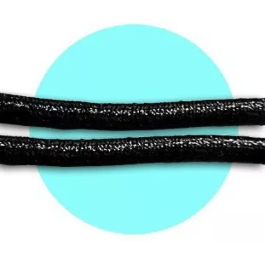 Lacets ronds noirs paillettes pour vos chaussures