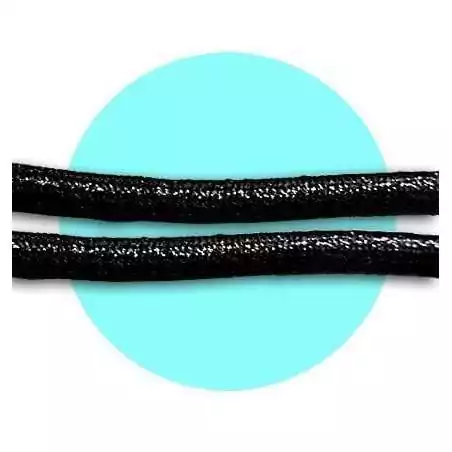 Lacets ronds noirs paillettes pour vos chaussures