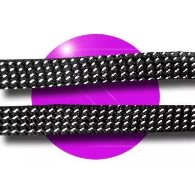 Lacets noirs&nbsp;facettes argentées pour vos chaussures