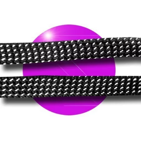 Lacets noirs&nbsp;facettes argentées pour vos chaussures