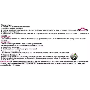 1 paire x lacets ressorts élastiques blancs