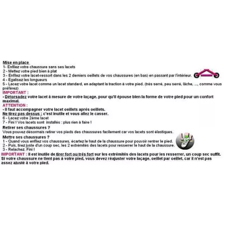 1 paire x lacets ressorts élastiques blancs