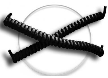 ​​1 paire x lacets ressorts élastiques noirs