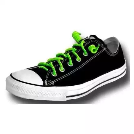 Lacets de chaussures ressorts sans noeud noirs & blancs Lacets de chaussures ressorts sans noeud noirs & blancs