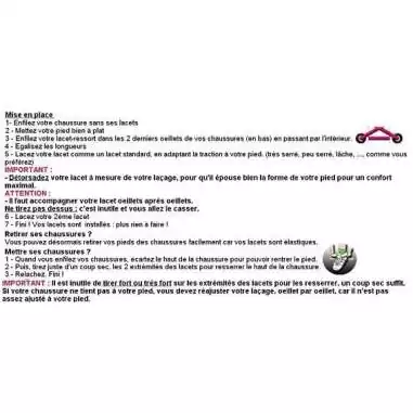 Lacets de chaussures ressorts sans noeud noirs & blancs