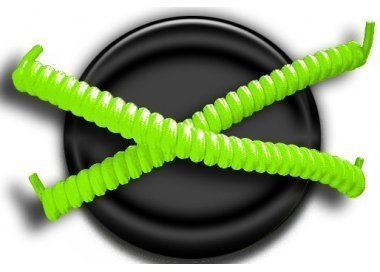 ​​1 paire x lacets ressorts élastiques vert fluo