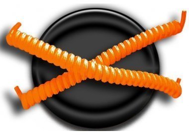 ​​1 paire x lacets ressorts élastiques orange fluo