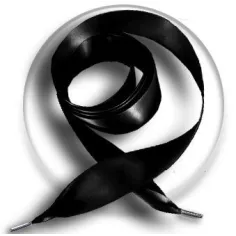 Lacets larges en satin noir&nbsp; pour vos chaussures