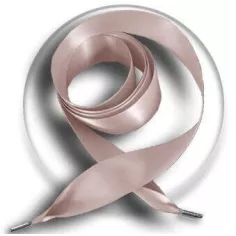 Lacets larges en satin nude pour vos chaussures