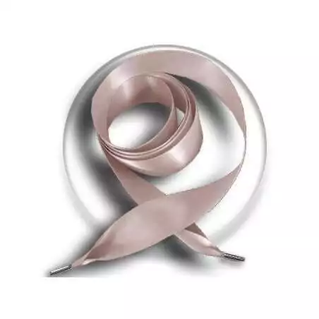 Lacets larges en satin nude pour vos chaussures