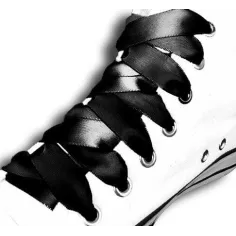 Lacets en satin noir pour vos chaussures