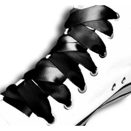 Lacets en satin noir pour vos chaussures