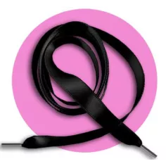 Lacets fins en satin noir&nbsp; pour vos chaussures