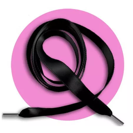 Lacets fins en satin noir&nbsp; pour vos chaussures