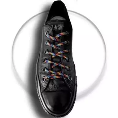 Lacets paracorde noirs & multicolores pour vos chaussures