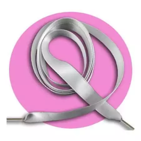 Lacets fins en satin gris perle pour vos chaussures Lacets fins en satin gris perle pour vos chaussures