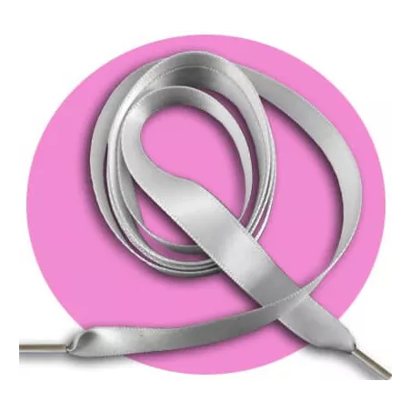 Lacets fins en satin gris perle pour vos chaussures