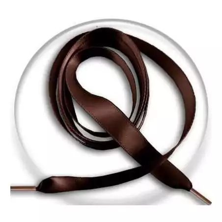 Lacets fins en satin en marron café pour vos chaussures Lacets fins en satin en marron café pour vos chaussures