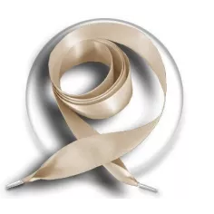 Lacets larges en satin beige lin pour vos chaussures