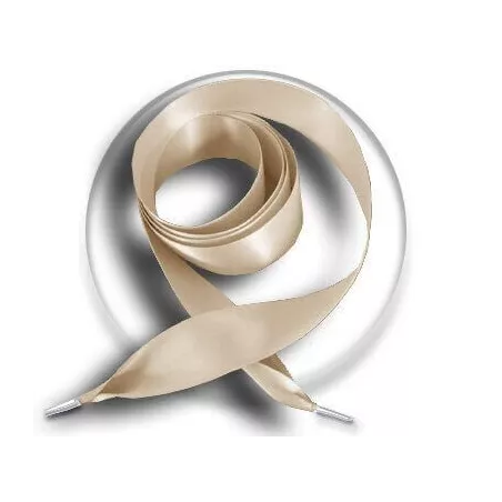 Lacets larges en satin beige lin pour vos chaussures