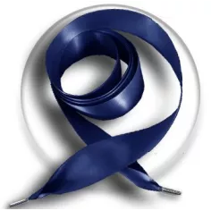 Lacets larges en satin&nbsp;marine pour vos chaussures