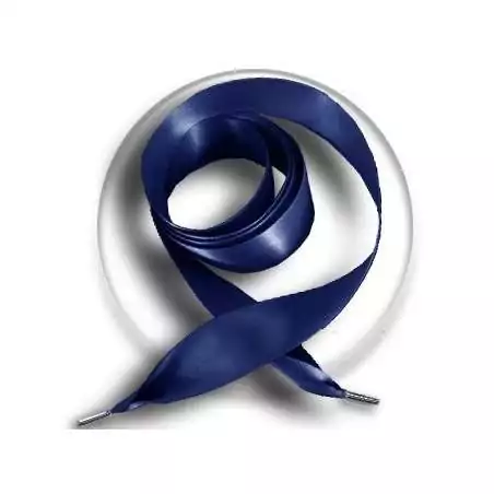 Lacets larges en satin marine pour vos chaussures