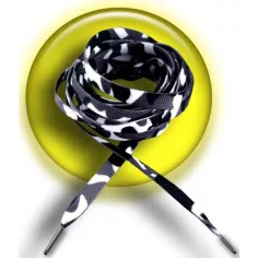 Lacets camouflage noirs pour vos chaussures