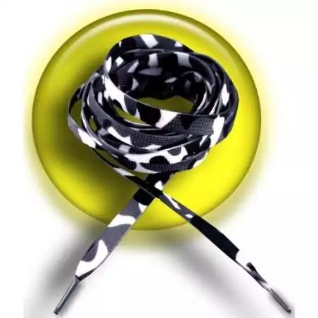 Lacets camouflage noirs pour vos chaussures Lacets camouflage noirs pour vos chaussures