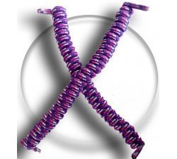 ​​1 paire x lacets ressorts élastiques violets & roses