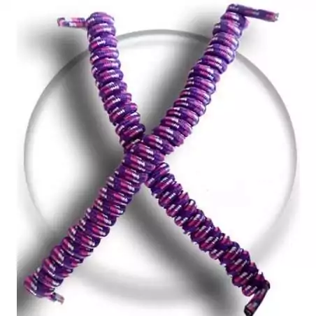 Lacets de chaussures ressorts sans noeud violets,roses,blancs