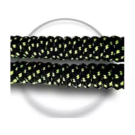 Lacets de chaussures ressorts sans noeud noirs & jaunes fluos