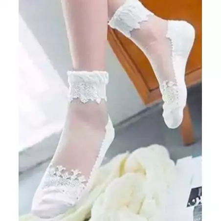 Chaussettes transparentes & blanches. pour vos jolis pieds Chaussettes transparentes & blanches. pour vos jolis pieds