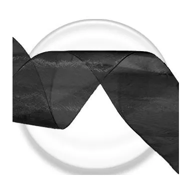 Lacets ruban organdi large noir pour vos chaussures